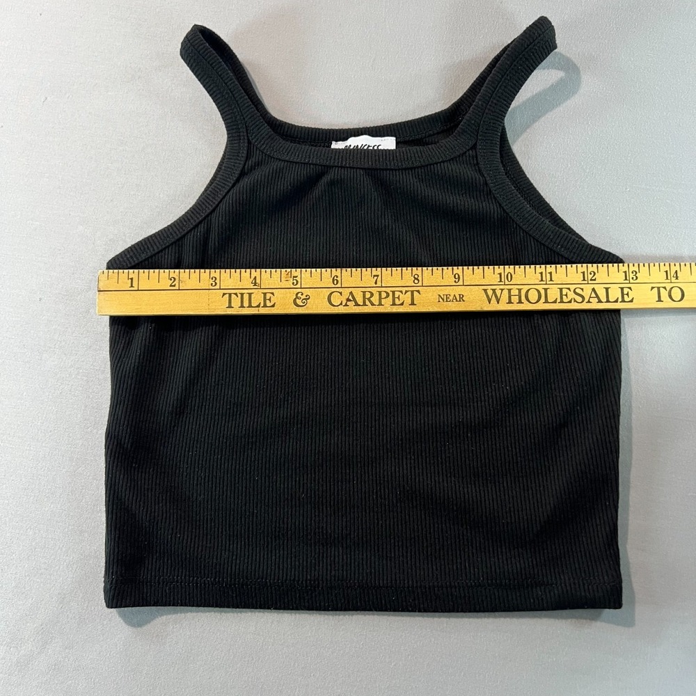 Princess Polly Black Ribbed High Neck Crop Tank Top Women's Size 4 - Picture 3 of 6